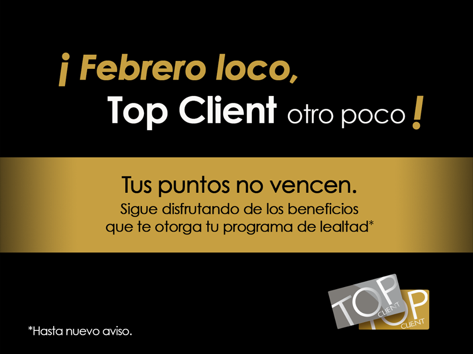 luxuryavenue's tweet image. ¡Tus puntos NO vencen! Sigue disfrutando de los beneficios de Top Client. *Hasta nuevo aviso. #TopClient