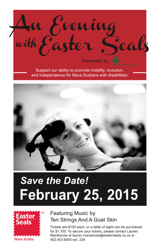 An Evening with <a href="/EasterSealsNS/">Easter Seals Nova Scotia ♿</a> gala takes place Wednesday, February 25 at <a href="/WestinNS/">Westin Nova Scotian</a>! #TalkLocalTuesday