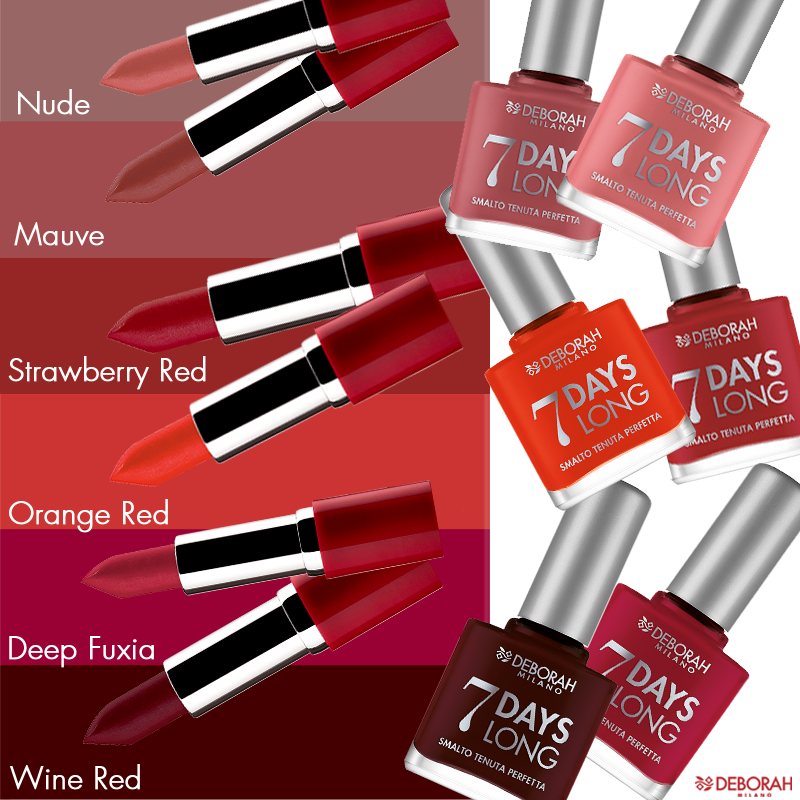 DeborahMilano's tweet photo. La #palette di colori della collezione #RedIcons.. qual è il vostro preferito? ;) #colors #shades #red #shadesofred http://t.co/wImmI6DL0C
