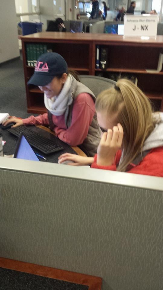 AGDacademics's tweet photo. Taylor and Allison have been working hard at the Lib today #StudiousSquirrels #Gotcha! http://t.co/r8coaIxWtQ