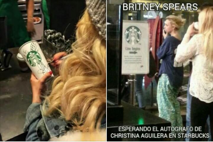 TheRealXairo's tweet photo. HAHAHAHA!!!! 😂 #britney #xtina #starbucks #meme #lmao #lol #fighters http://t.co/TVgSEnQgGv