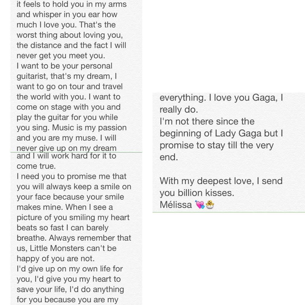 thefamelissa's tweet image. Hi love,

@ladygaga

Would you take a few minutes to read this please?
It'd mean the world to me 😍

I love you

👑💎💋💁