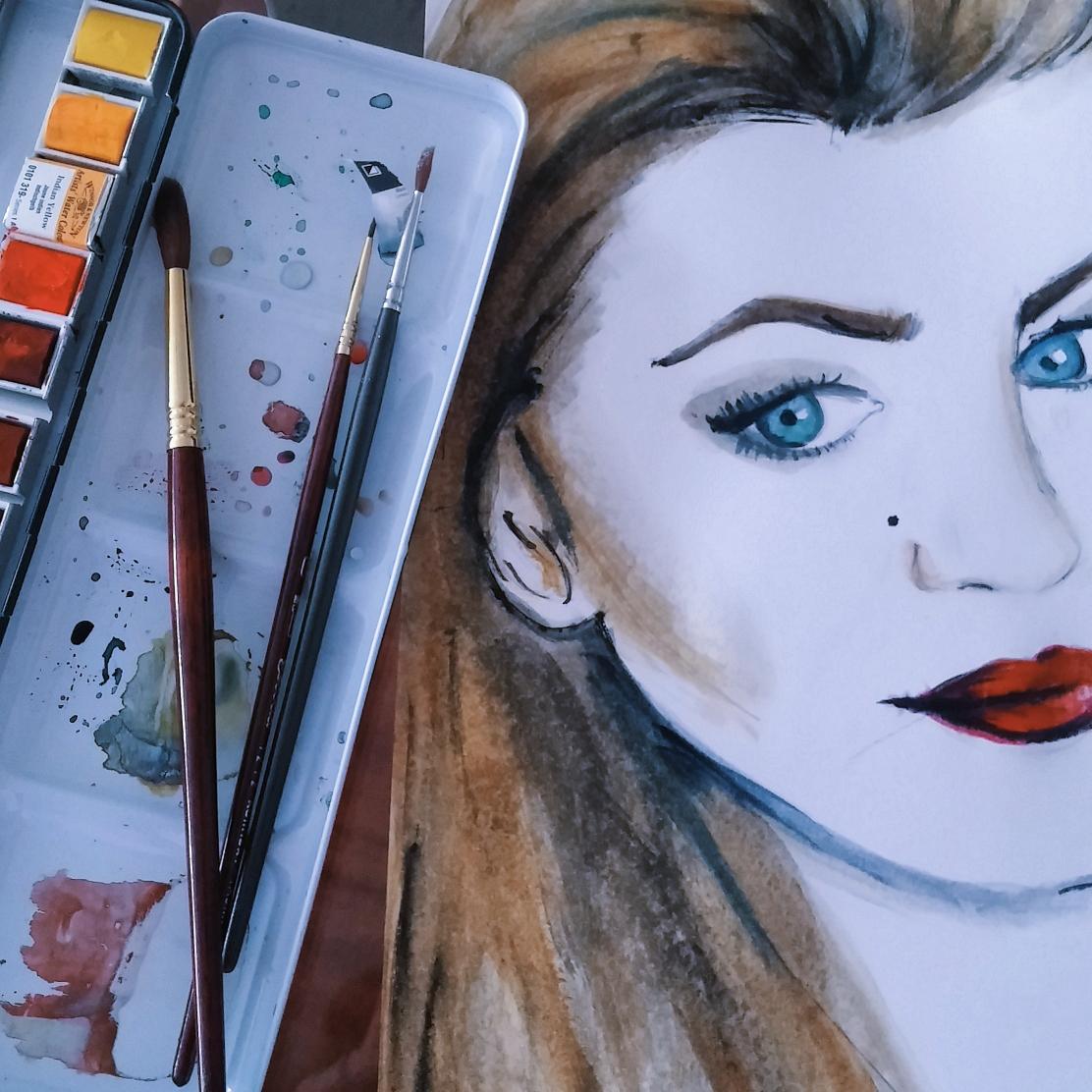 gisybalasch's tweet photo. What do you think about this watercolor? Can you identify the "lively" woman?๐ #easyhint @VancityReynolds http://t.co/CcSmaGpxDo