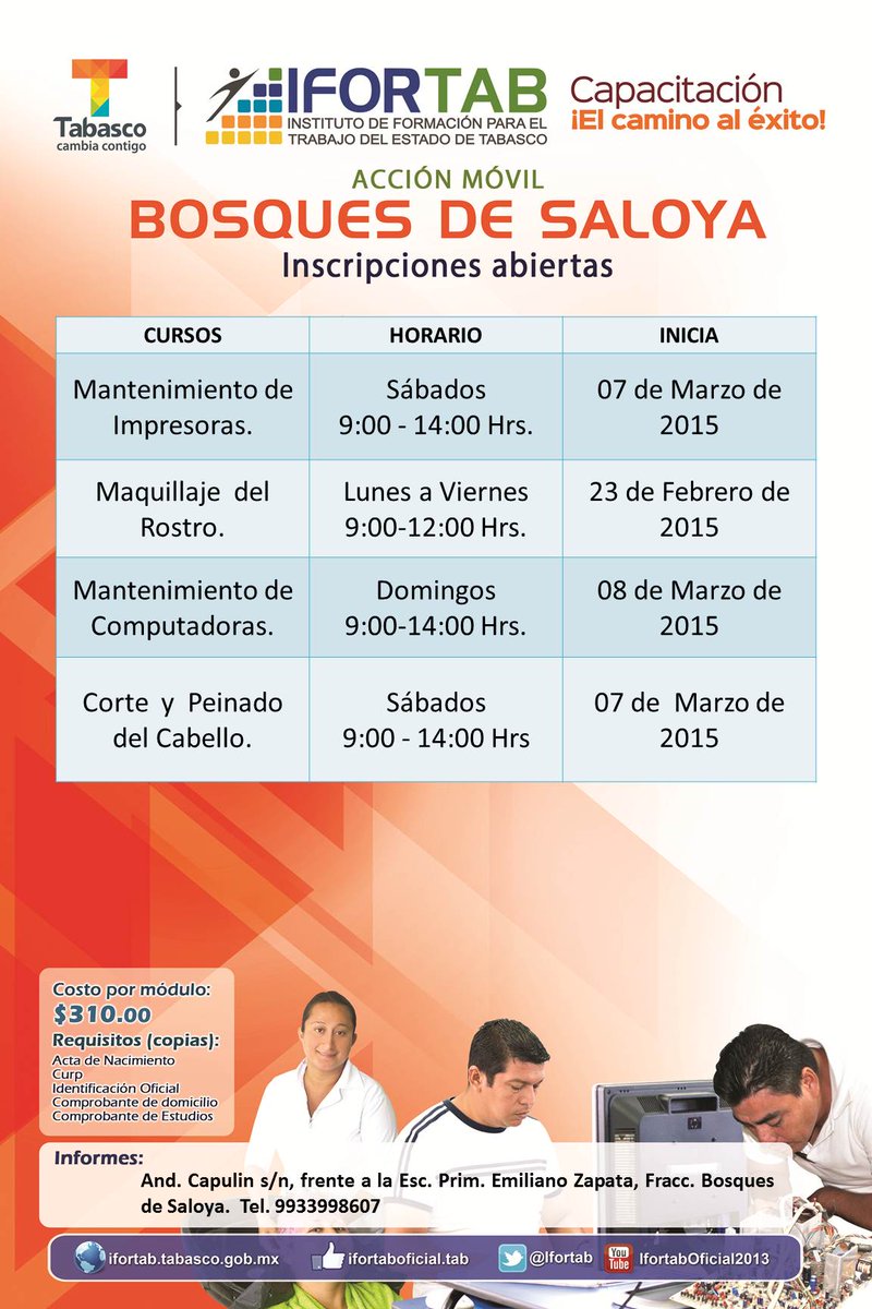 Próxima #Capacitaciones en #BosquesDeSaloya Capacítate en el #IFORTAB