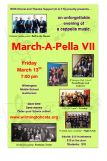 WilmingtonCATS's tweet photo. MARCH-A-PELLA VII Tix are AVAILABLE ONLINE!!  Fri 3/13/15 at 7pm. Visit http://t.co/wylKzuDbvk to buy your tickets! http://t.co/D5DQqcz3I5