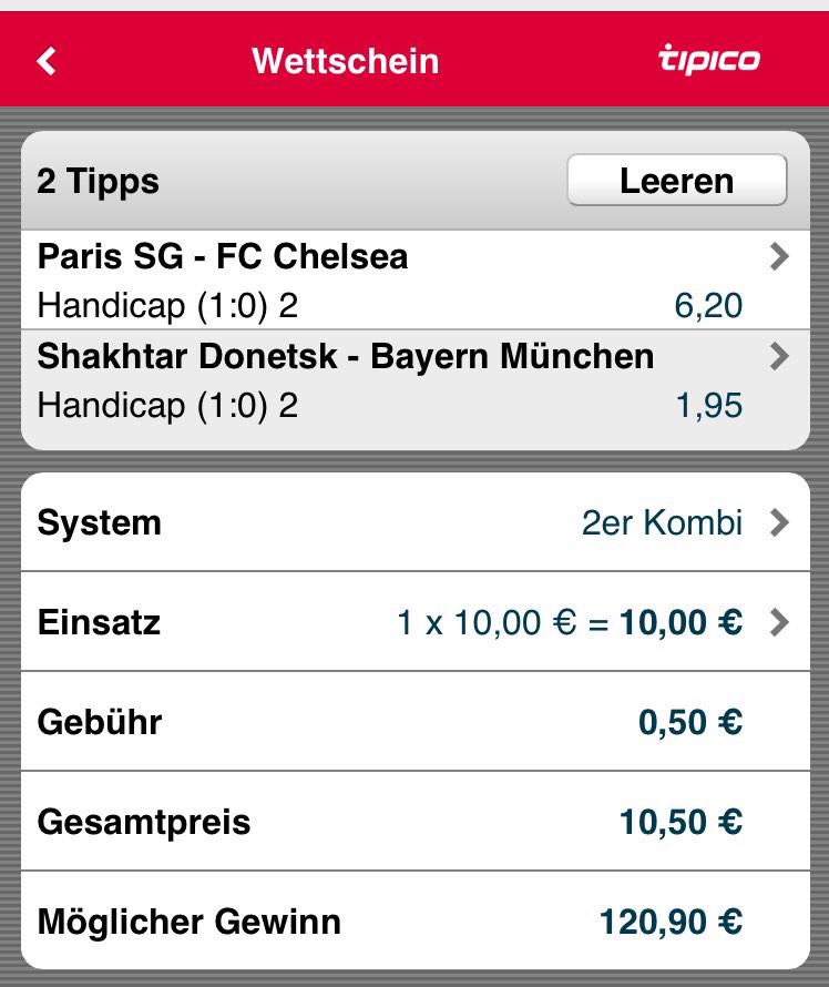 Erster Tweet #tipico Tipp für die <a href="/ChampOfChamps/">Champion Of Champions</a>!