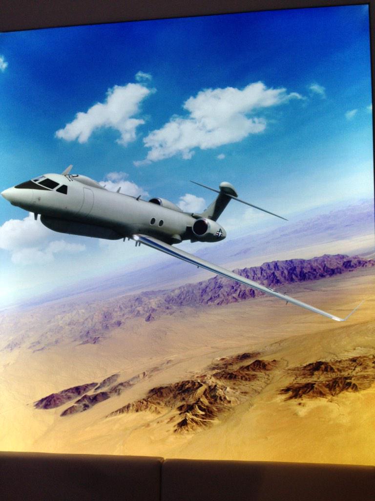 AaronMehta's tweet image. Another picture dump from #aws15 - a mockup of what a Gulfstream-based JSTARS design could look like. #avgeek