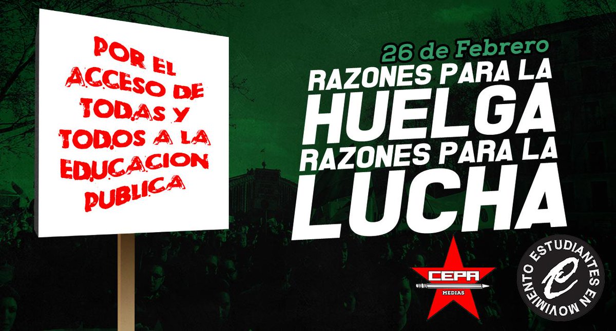 EeMAragon's tweet photo. Unidad y lucha son el único camino #RazonesHuelga26F http://t.co/IcIJTr38gs