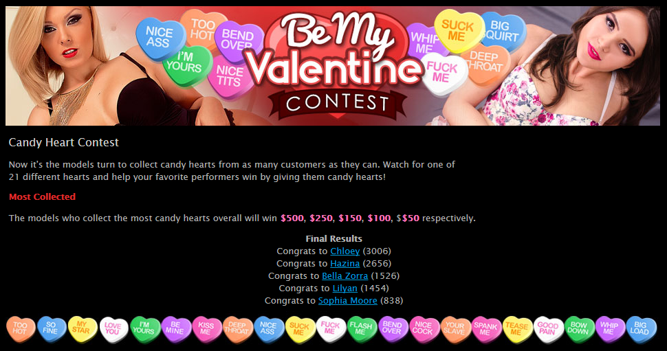 Flirt4Free's tweet photo. #F4FValentines Winners for Most Collected: @Chloey_Flirt @Hazi_f4f @bzbabyf4f @LilyanOnCam @SophiaMoore44 πCongrats!π http://t.co/ijgB2wDlew