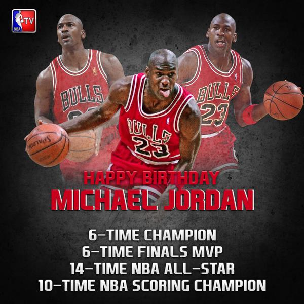 NBAcom's tweet photo. .@NBATV GameTime wishes a Happy 52nd Birthday to Michael Jordan: 

WATCH » http://t.co/7sfI2dOjVs http://t.co/uBD1F1MwiP