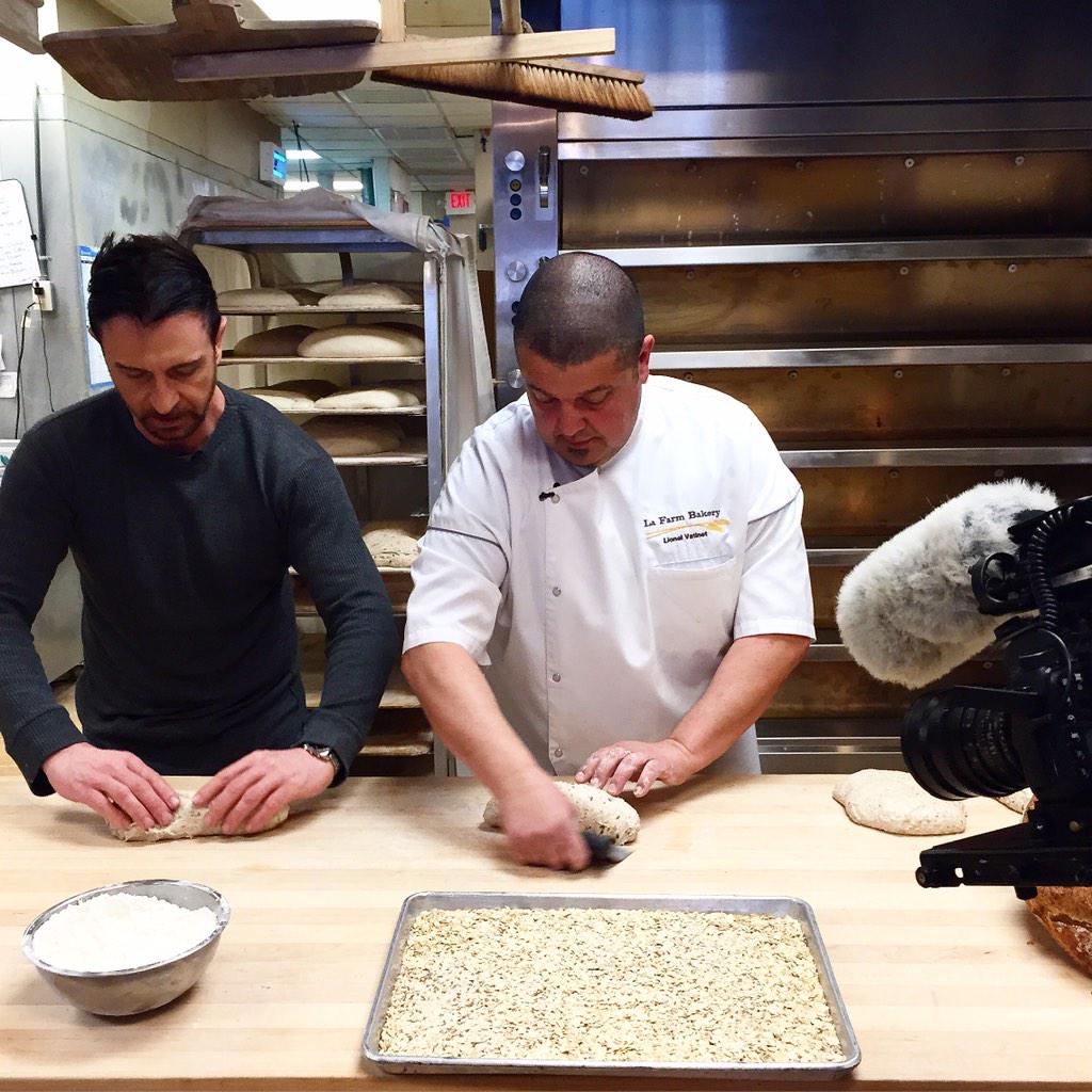 lafarmbakery's tweet photo. #thatawrap! The #MasterBaker at work, with @steven_meese. #PBS #ChefsJourney #filmshoot #breadvideo #PassionforBread http://t.co/RkalAhlrYc