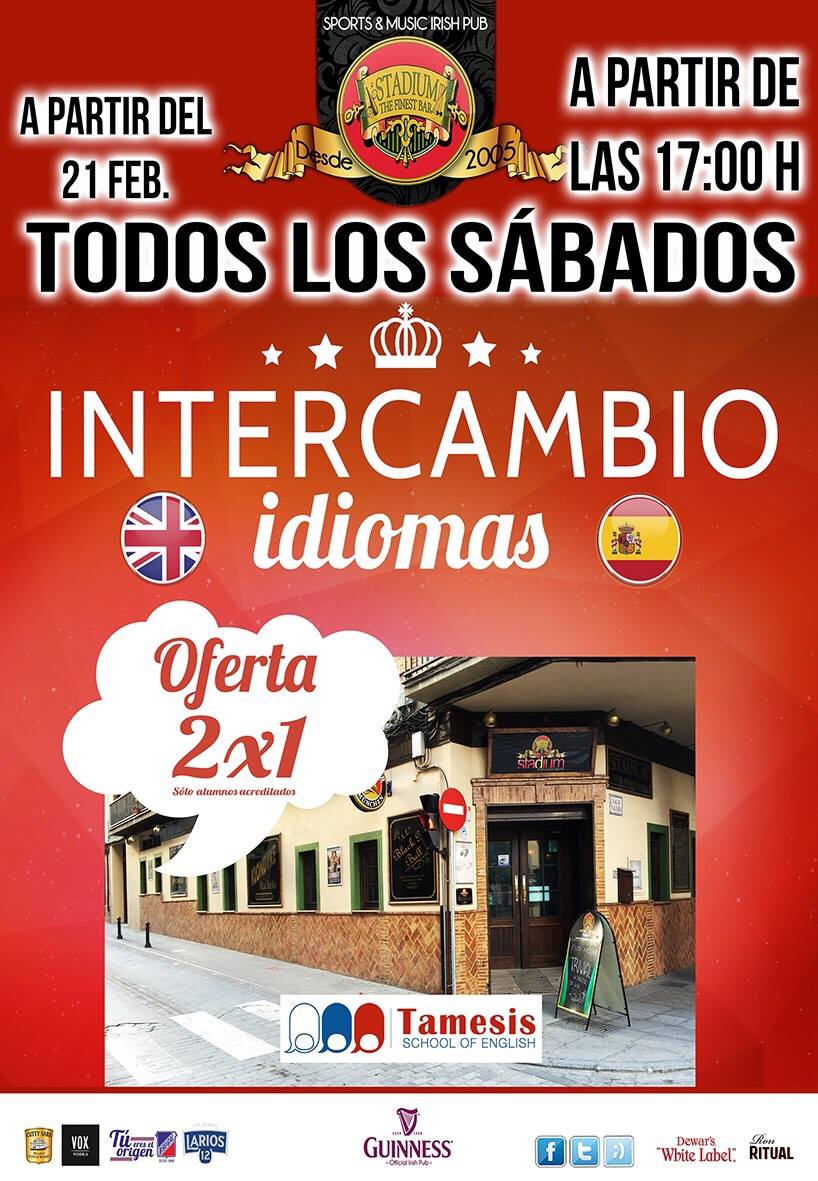 pubstadium's tweet photo. ESTE SABADO 21 COMIENZAN LOS INTERCAMBIOS LINGUISTICOS A  PARTIR DE LAS 17.00!! #PUBSTADIUM http://t.co/ST2SkAri1O