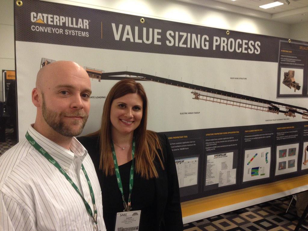 CatMining's tweet photo. Hats off to Lauren and Tim for presenting their Cat Conveyor Systems poster today at #SME2015ACE ! http://t.co/BWfKxF0Tef