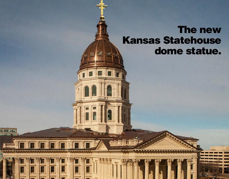 notbrownback's tweet image. The New Statehouse statue looks great. Amen. @iamjohnoliver
#brownbackistan #kansas