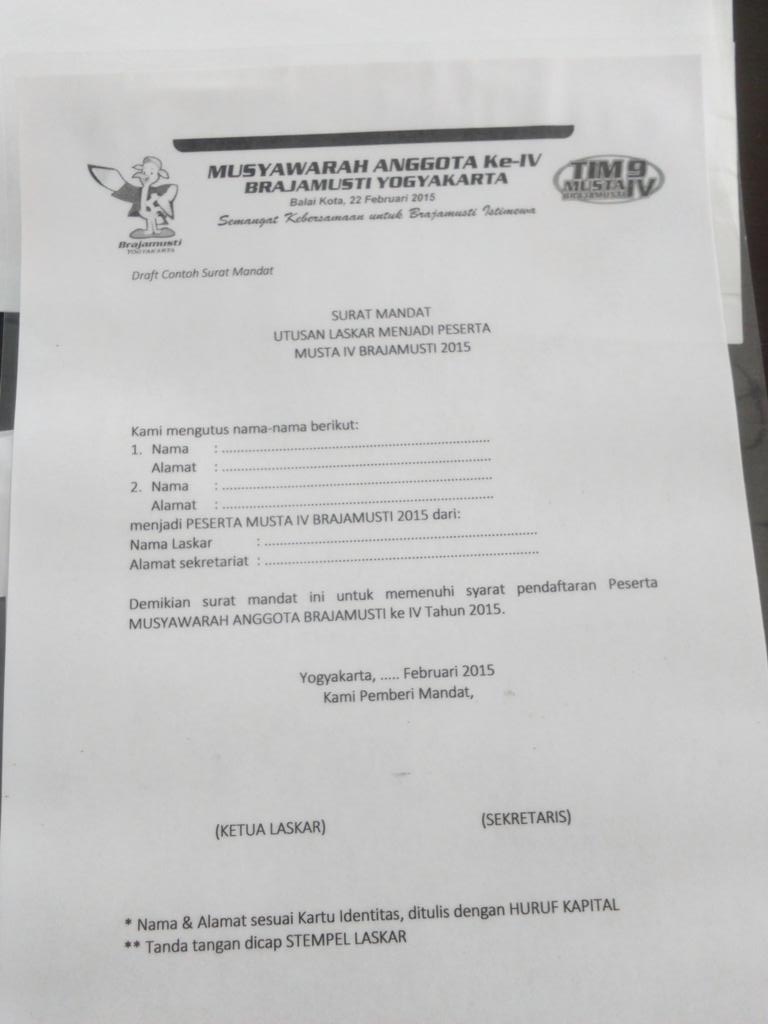 Brajamusti On Twitter Contoh Surat Mandat Kop Surat Bisa