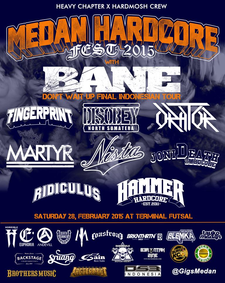 Heavy Chapter | Medan Hardcore Fest 2015 | Bane,Fingerprint,Orator,Disobey, dll | 28 Feb | Terminal Futsal Lt.2 | 50K