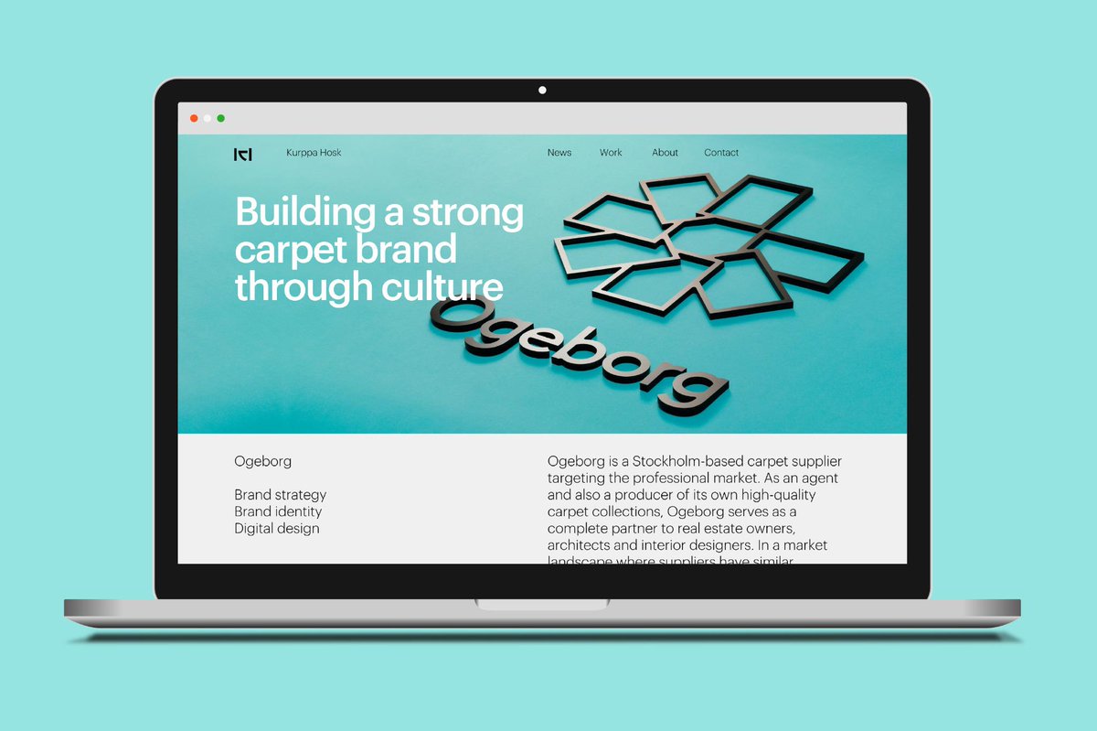 New update!
Identity for Stockholm-based carpet supplier Ogeborg.
kurppahosk.com/work/ogeborg/