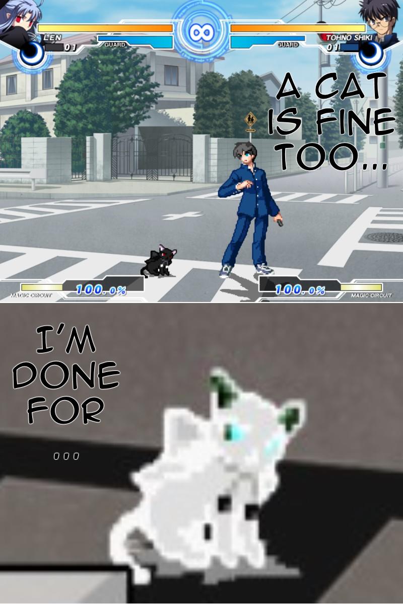 cyrax4gkk's tweet photo. #ACatIsFineToo. #merubura #MeltyBlood #Tsukihime #ShikiCanKillServants http://t.co/JprK3QDqgg