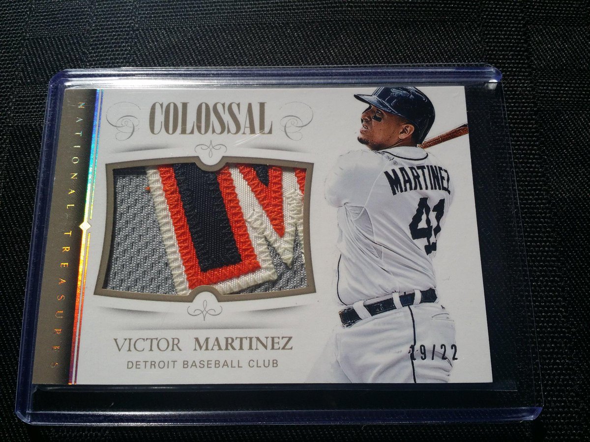 ColdFrontBreaks's tweet photo. 4 color game worn relic from Victor Martinez, currently at auction on Ebayseller name: coldfrontcollecting http://t.co/mKRvU6txeK