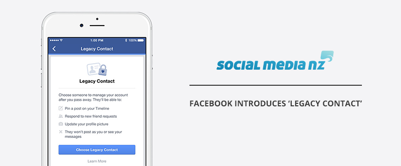 SocialMedia_NZ's tweet photo. Would you appoint somebody to take over your #Facebook page when you pass or let it close?  http://t.co/F2oUwv0AXZ http://t.co/HbuUSpSgEf
