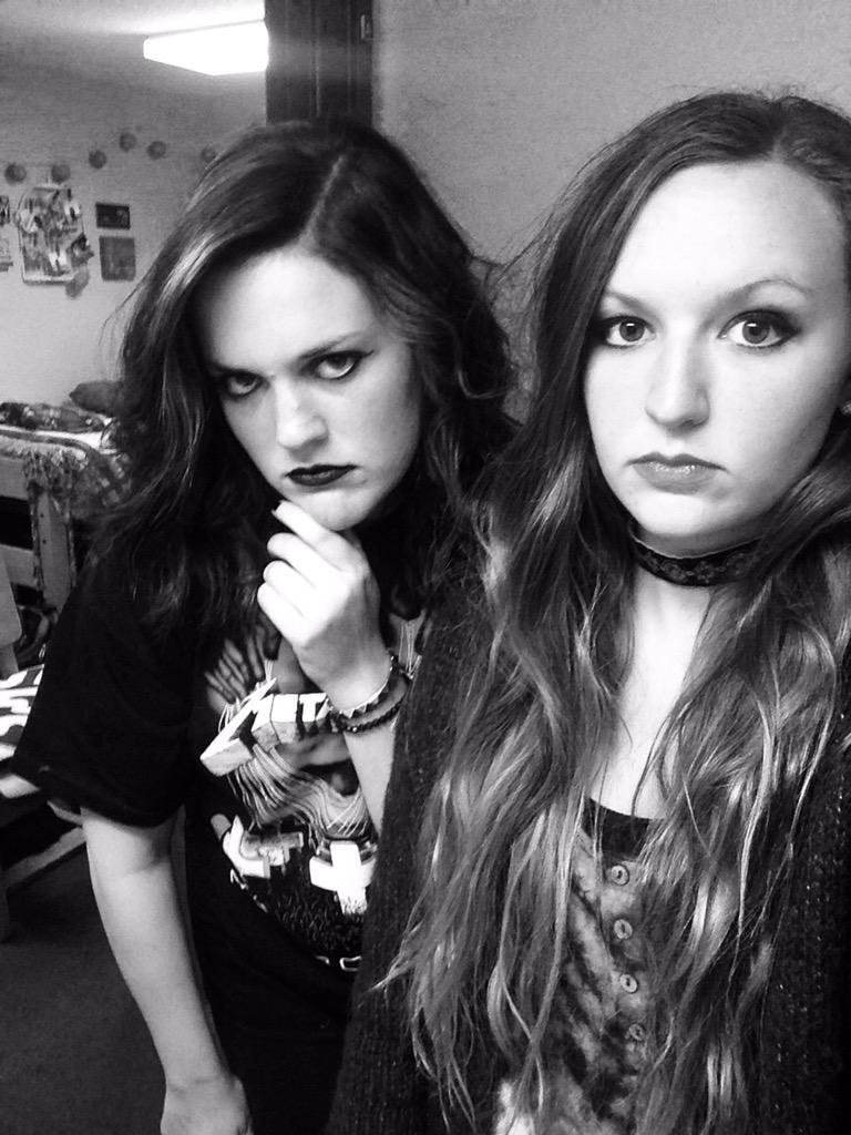 AshleyGatlin12's tweet photo. That moment when get bored and accidentally become gothic... #relatable @heatherhodge_ http://t.co/ZC9Ou2QDSv