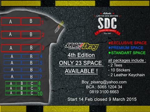 Ingin Logo / Nama Team mu ada di kaos SDC edisi 2015 ? Segera cari informasinya di 08883807436/www.sdc201m.com