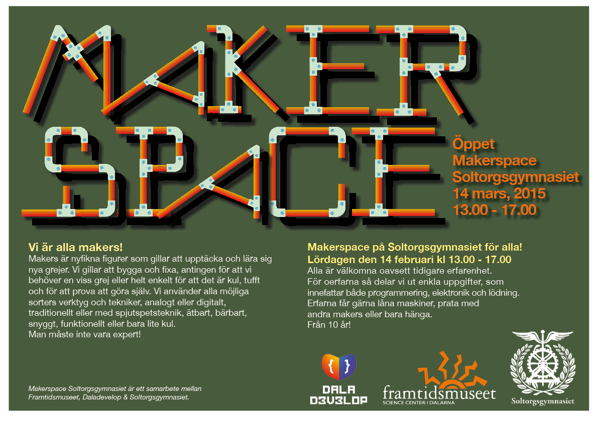 Daladevelop's tweet photo. Du kommer väl 14 mars? #makerspace #daladevelop #hacked http://t.co/SxtEZdBXfA