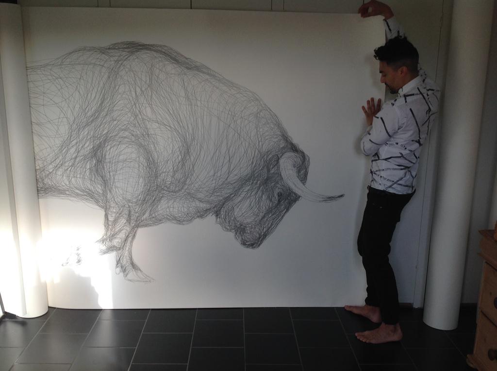 Toro, drawings and sculptures by Marcus James and gallery artists <a href="/GalleryPangolin/">Gallery Pangolin</a> GL6 8NT from 18th April