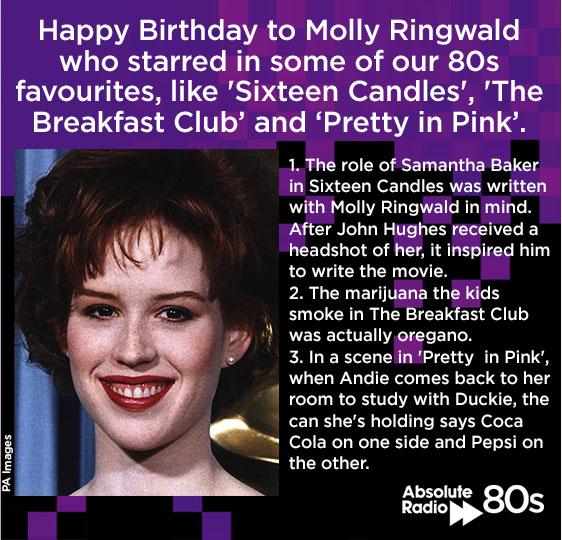  Happy 47th birthday to Molly Ringwald.  happy birthday 