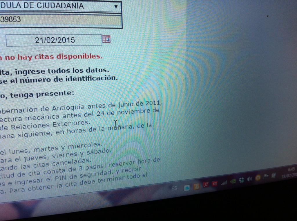 Carambolash's tweet photo. @GobAntioquia Gracias por tu ayuda, pero acabe de verificar y efectivamente ya no hay citas. http://t.co/FK1X4uTsj5