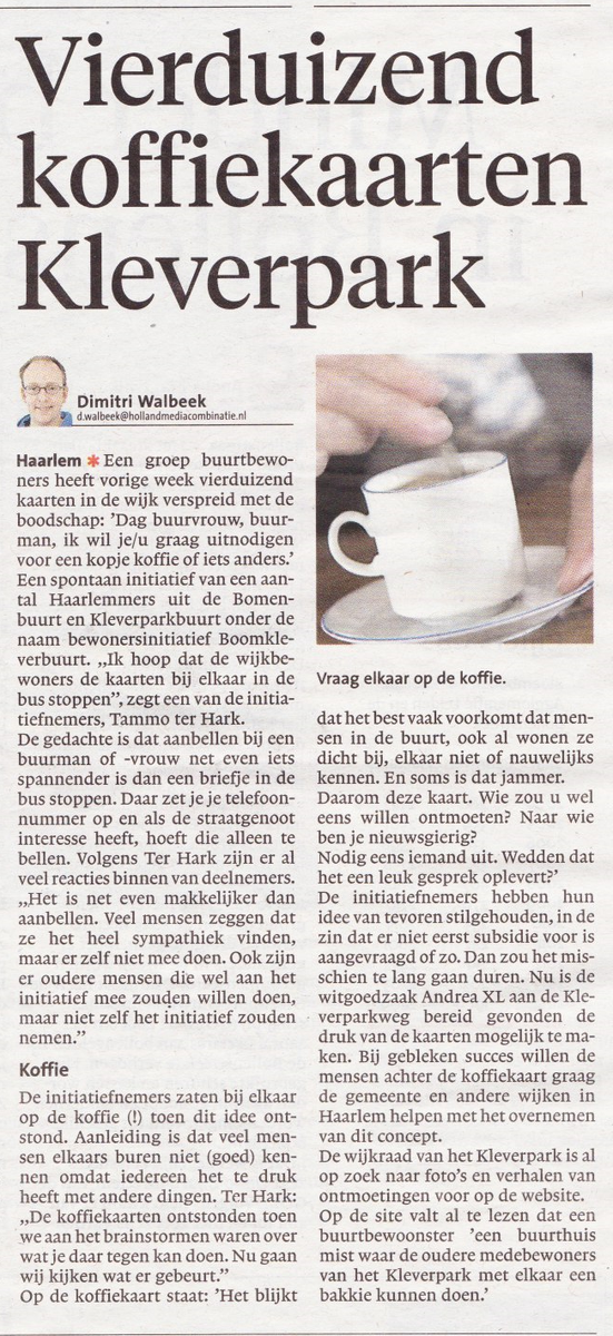 Zo nu met een iets grotere foto. Hartstikke veel reacties! Leuk. En nu aan de koffie.