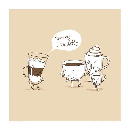 SobarNottm's tweet photo. #Badjokeoftheweek I was grabbing a coffee before work which made me run latte http://t.co/VtAUEfsria