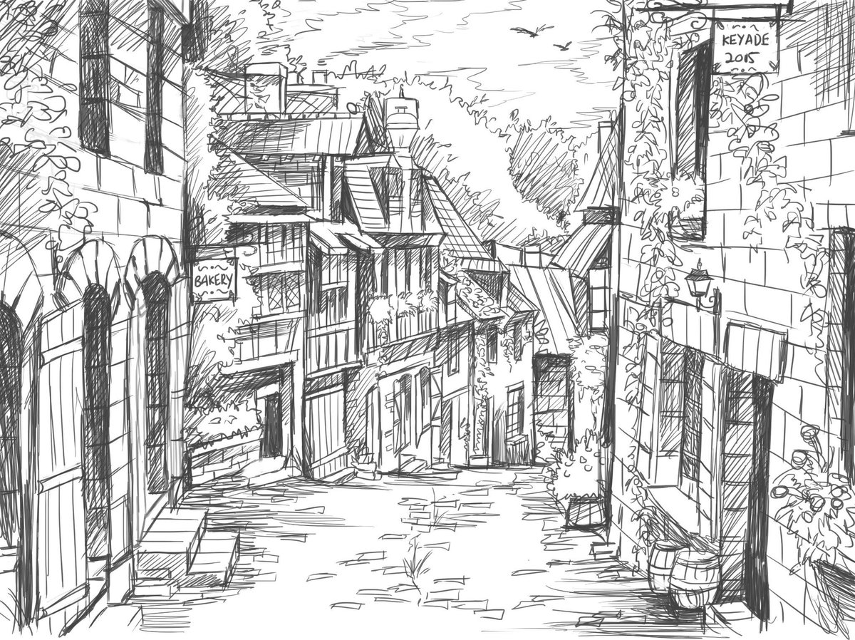 Scenery/background practice :) For an upcoming tokyo ghoul (medieval au) doujin!