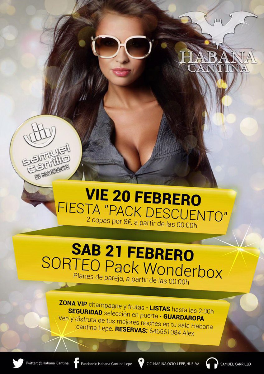 Sábado 21 de febrero,<a href="/HABANA_CANTINA/">HABANA CANTINA LEPE</a> , en Lepe, el mejor ambiente y las mejores fiestas..