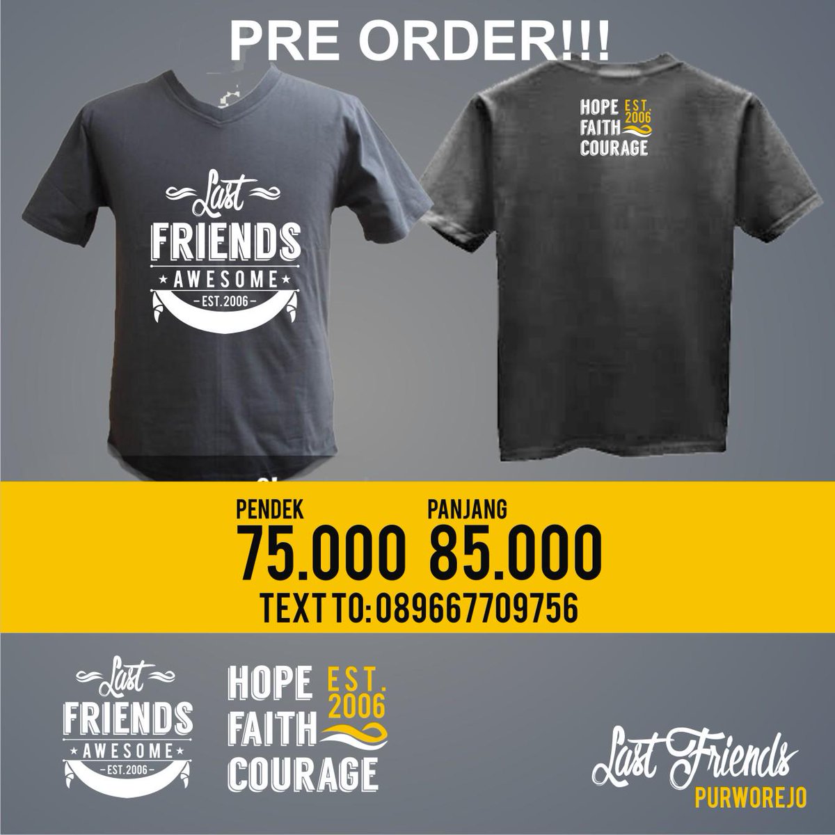 LFPurworejo's tweet photo. pre order t-shirt Lastfriends IDR 75K pendek- 85K panjang :D cc: @LF_kudus @lf_ngawi @LF_Jepara @LFKendal @LF_Sragen http://t.co/t6jSAVxaLE