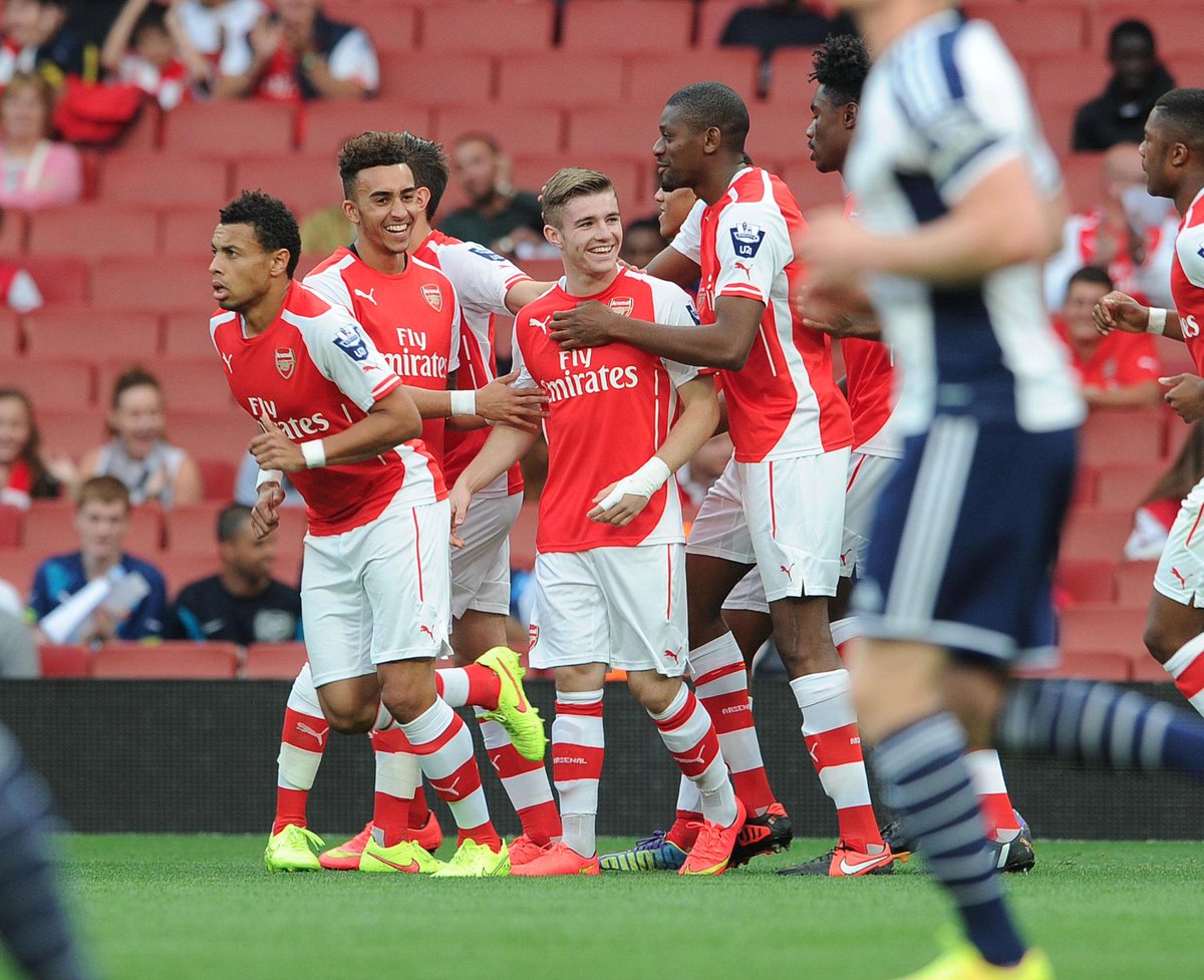 Arsenal's tweet photo. VIDEO: Watch 10 of the best @Arsenal academy strikes this season. Which is your favourite? http://t.co/mPG7YwsLBB http://t.co/KnYwKPz2ND