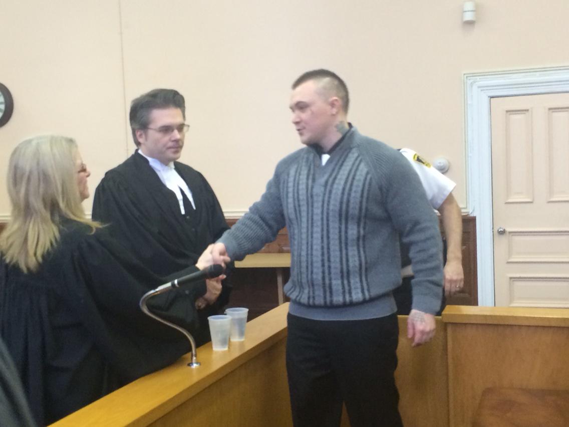 arianakelland's tweet image. Philip #Pynn arrives for his sentencing hearing at St. John&apos;s Supreme Court.