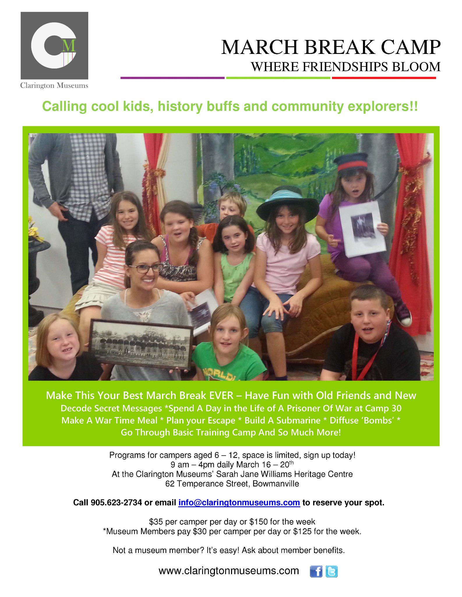 Clarington Museums on Twitter "March Break camp is coming! Learn about