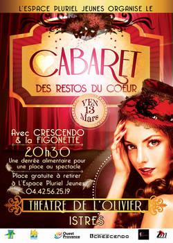 Cabaret des restos du coeur au Théâtre de l'Olivier le 13 mars à 20h30 !
Place à retirer à l'EPJ - 04 42 56 25 19