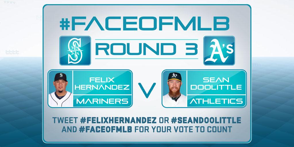 Athletics's tweet photo. RT to make it #SeanDoolittle MT @MLBNetwork: Who will take on @BusterPosey in #FaceOfMLB? http://t.co/AvH4c8mDTW