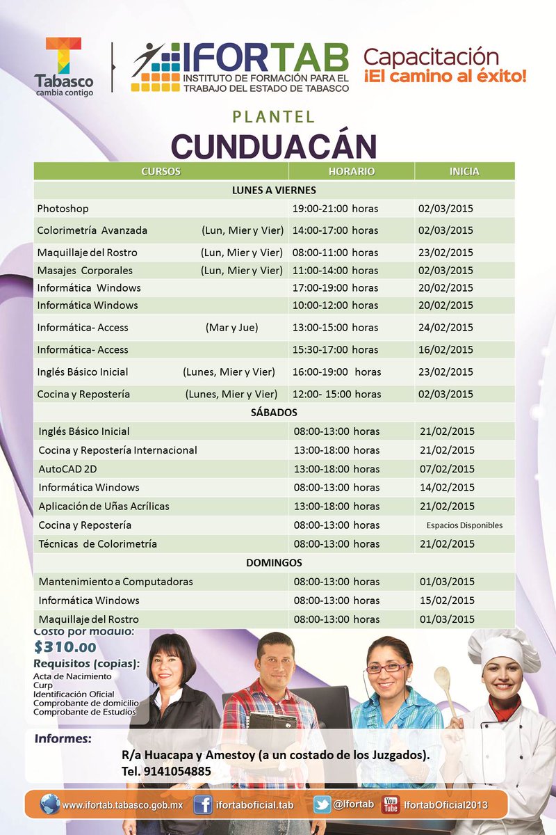 Próximas #Capacitaciones en el municipio de #Cunduacán <a href="/LesviaLeon/">Lesvia León </a> <a href="/ComSoc_Tab/">Com. Social Tabasco</a>