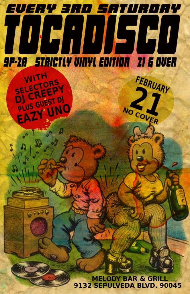 This Saturday Night TOCADISCO #strictlyvinyl With Guest <a href="/eazyuno/">Eazy duz It</a> 10p-2a NO COVER <a href="/MelodyLAX/">MelodyLAX</a> <a href="/LA_Now/">Los Angeles Events</a> <a href="/WestchesterLAX/">Westchester/LAX</a>