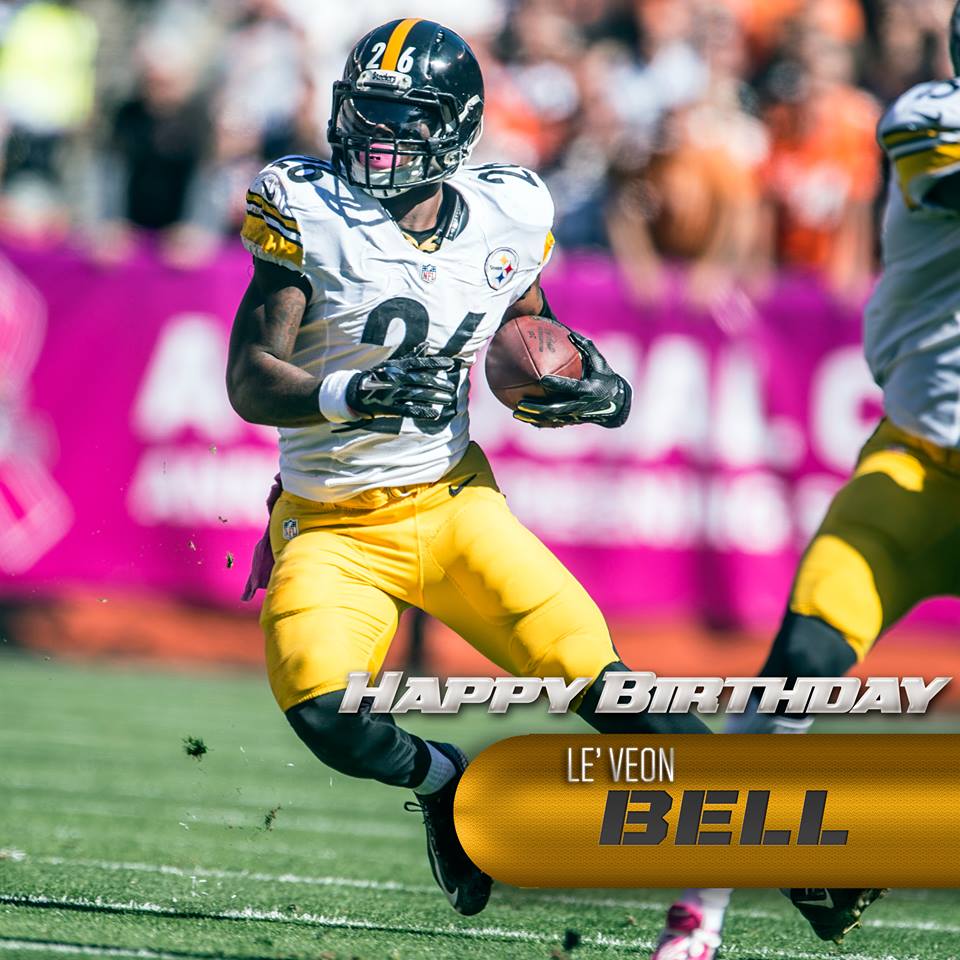 Happy Birthday to one of my favorite Spartans of all time, Le\Veon Bell!  (Credit: Steelers) 