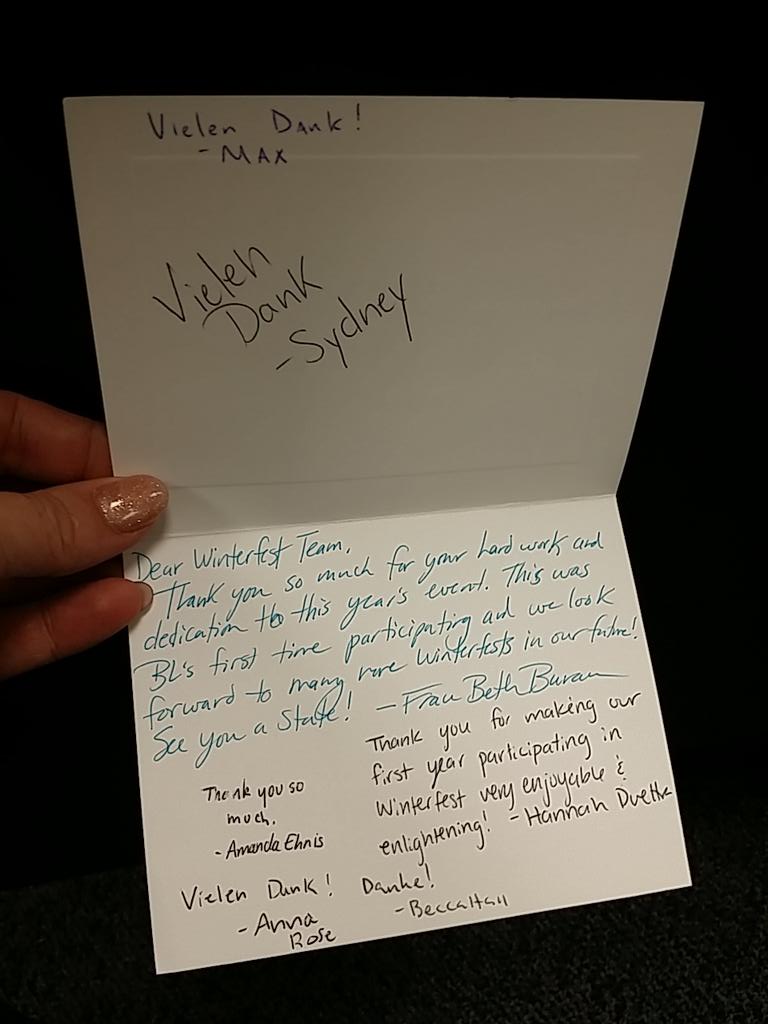 ntxWinterfest's tweet photo. Danke @BLHSGerman @BishopLynch for the nice card.  It's lovely. http://t.co/UZX56Oh78E