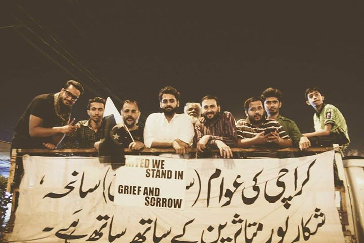 MJibranNasir's tweet photo. #Karachi stands with #Shikarpur #Peshawar and #Islamabad. #OneNationOneBlood #PakistanForAll #NeverForget http://t.co/zBQ4myf9xV