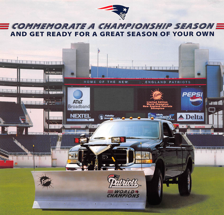 FisherPlows's tweet image. Jeff from @MesserTruck is selling his 2002 limited edition Patriots #snowplow. Tweet them for more info!