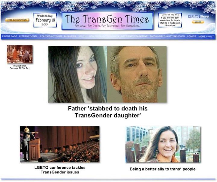 TransGenTimes's tweet photo. 02.18.15 - TGT's Current Top Stories - http://t.co/JIVVeiGvQS
(Free Email Subscription: http://t.co/oyJbCOKISb)
… http://t.co/dz7Cgn5fXq