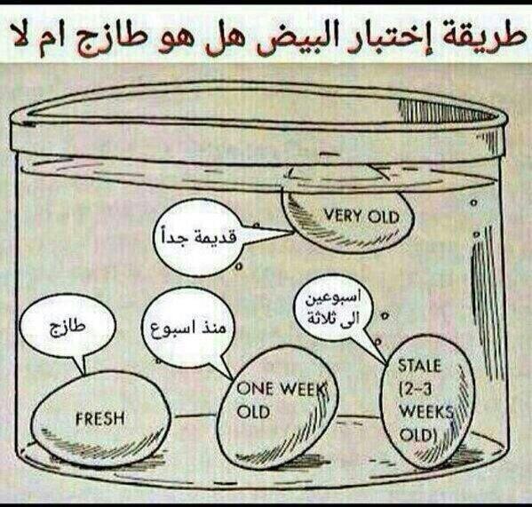 طريقة بسيطة لمعرفة عمر البيضة وهل هي طازجة ام فاسدة.!
#صورة #معلومة