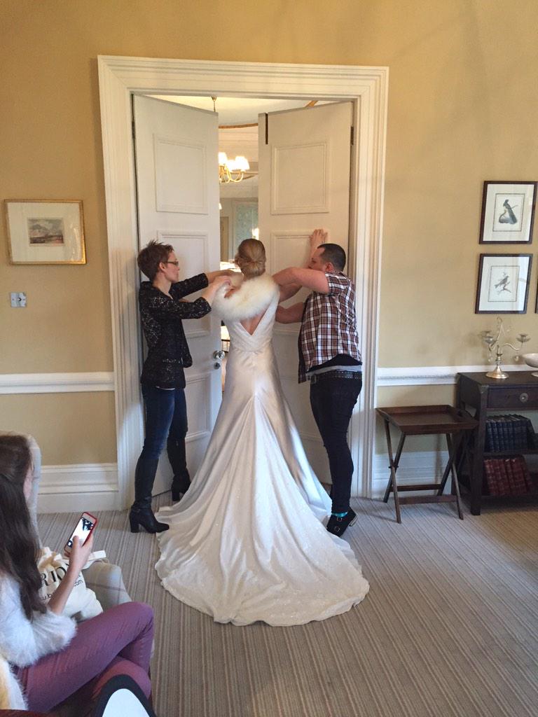 definitions_'s tweet image. Hard at work #Ateam @JuTaskerBridal @aquahairbowness