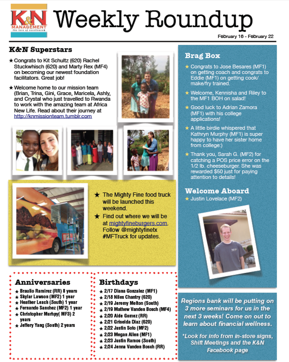 KNManagement's tweet photo. Weekly round up! #KNExcellence http://t.co/DvksNjRkeL